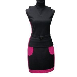 INC Black/Pink Colorblock Skirt Set Black/Pink